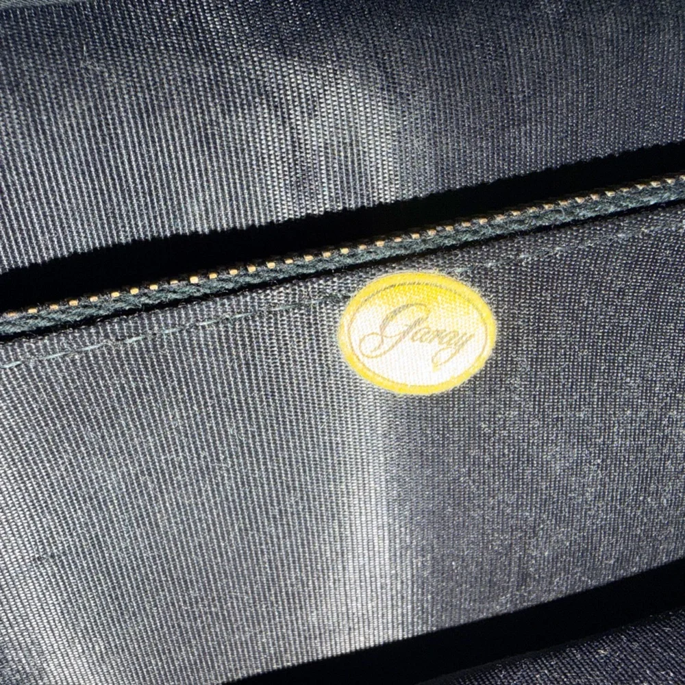 Vintage Garay Black Gold Handbag With design on fabric Late 1950’s -Early 1960’s